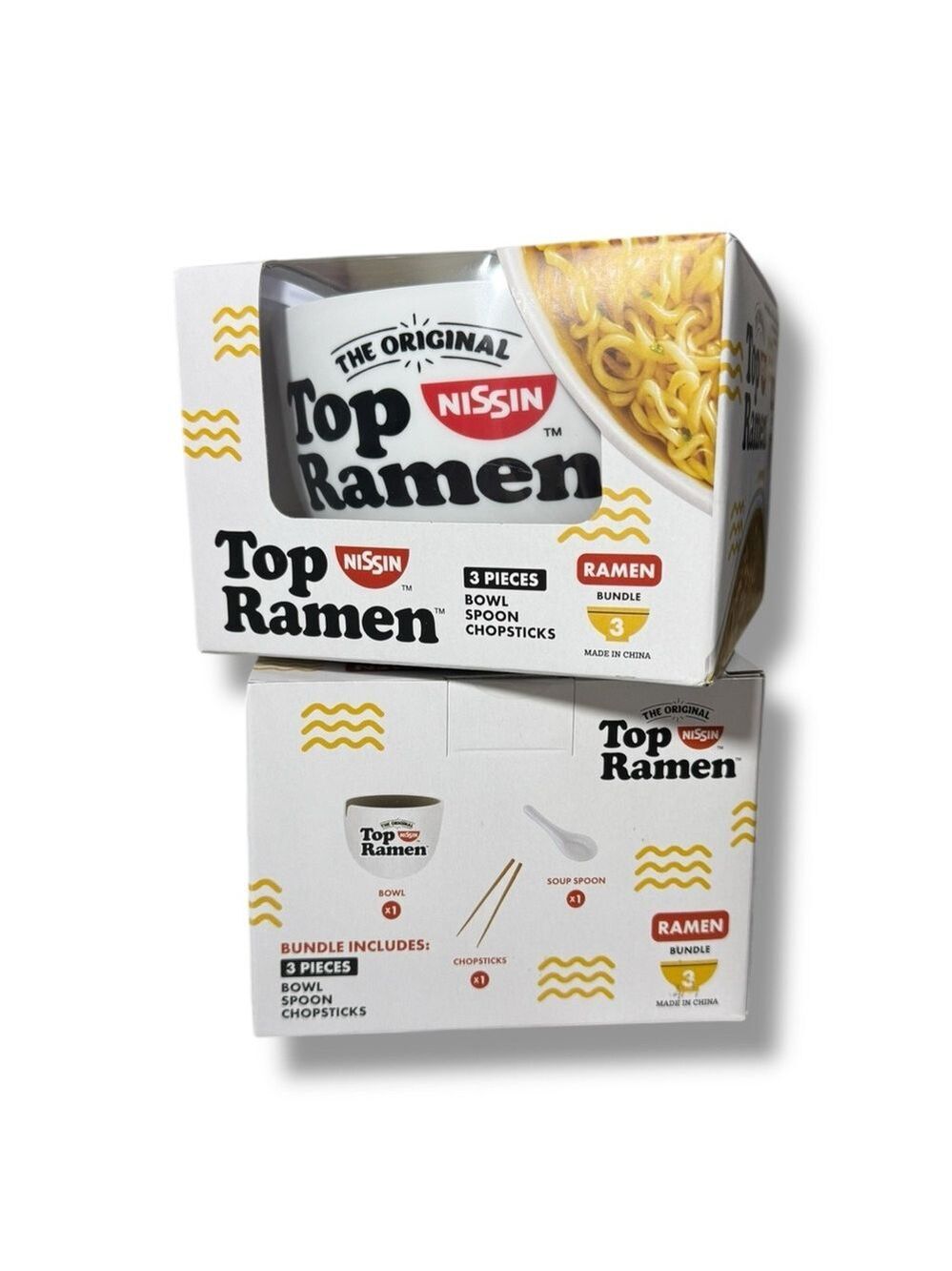 Nissin Top Ramen Set with Bowl and Utensils 2 Pack